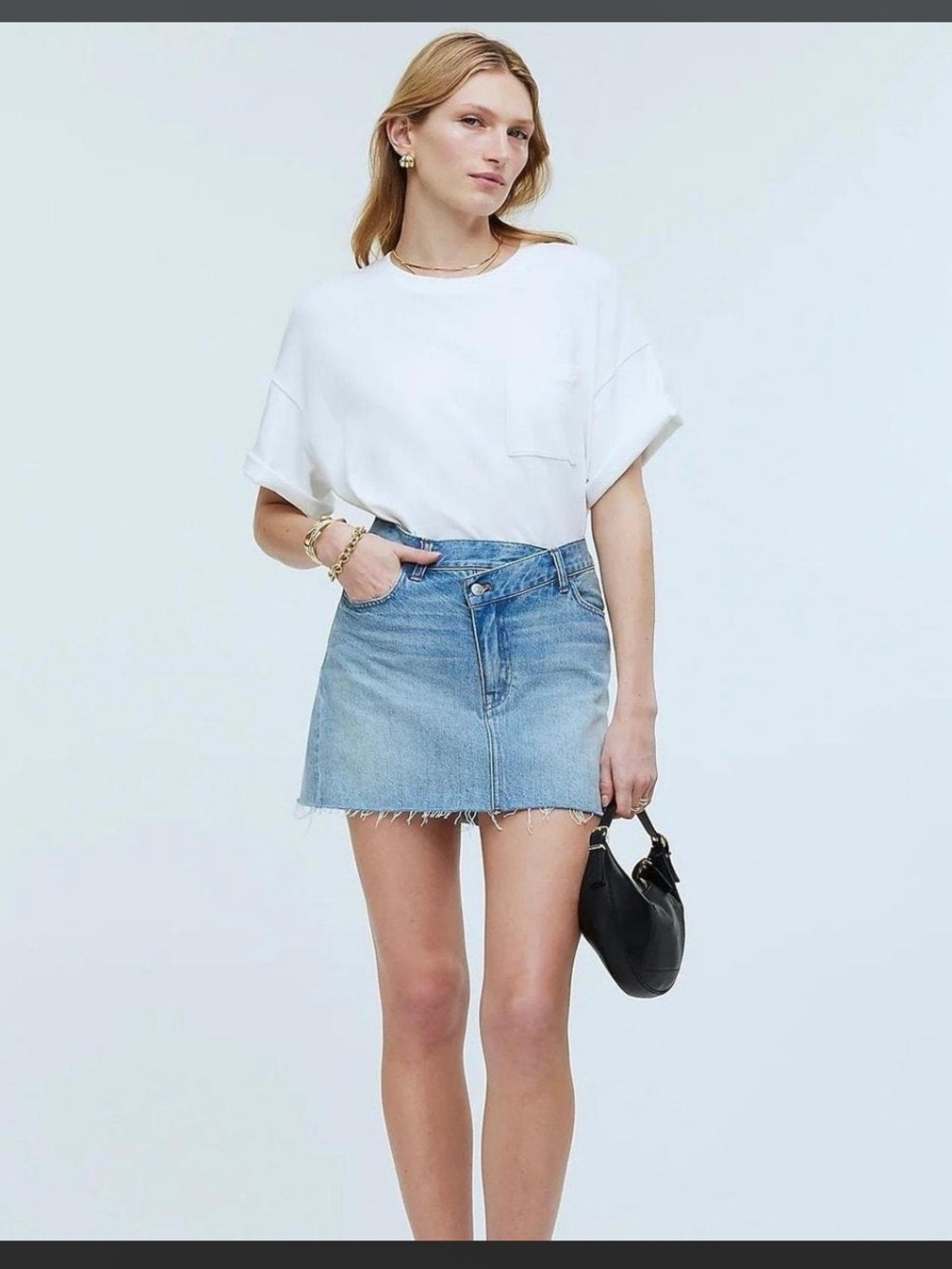 Madewell denim mini skirt size 27 NWT